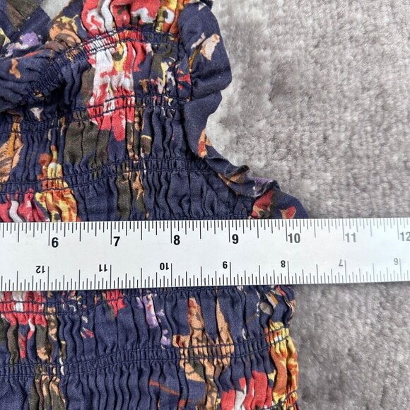 SEA New York Dress 6Y Girls Blue Navy Smocked Floral Fit & Flare Cut Out - Picture 3 of 8